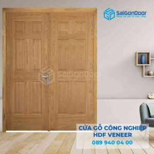 Cửa Gỗ HDF Veneer 2 canh 12A soi