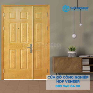Cửa Gỗ HDF Veneer 9A ash 2 canh nho lon