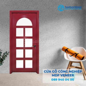 Cửa Gỗ MDF Veneer P1G9 mau do