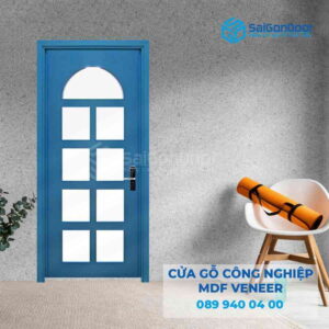 Cửa Gỗ MDF Veneer P1G9 xanh da troi 2